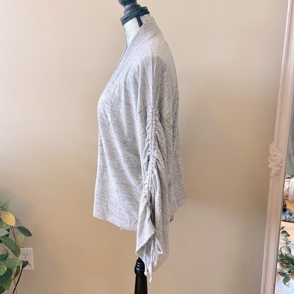 GAP Open Front Cardigan Sweater Tie Sleeves | Heathered Grey | NWT | Size Small - Picture 5 of 11